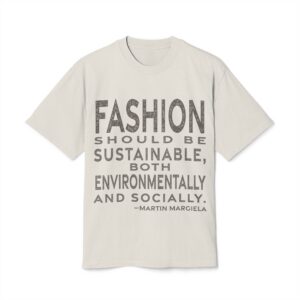'Fashion Should Be Sustainable, Both' — Martin Margiela Quote Tee | RQuéV Black-on-White Literary Tee — Oversized Tee