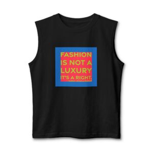 'Fashion is Not a Luxury,' — Sarah Jessica Parker Quote Tee | RQuéV Typographic Statement Tee — Muscle Tank