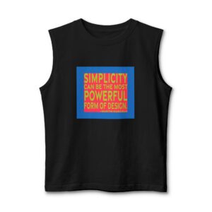 'Simplicity Can Be the Most' — Martin Margiela Quote Tee | RQuéV Black-on-White Literary Tee — Muscle Tank