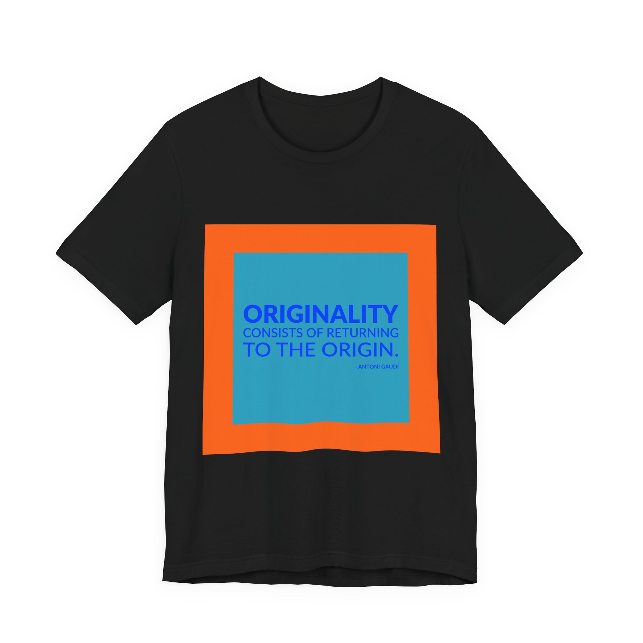 'Originality Consists of Returning to the Origin' — Antoni Gaudí Quote Tee | RQuéV Black-on-White Literary Tee — Classic Tee - Image 6