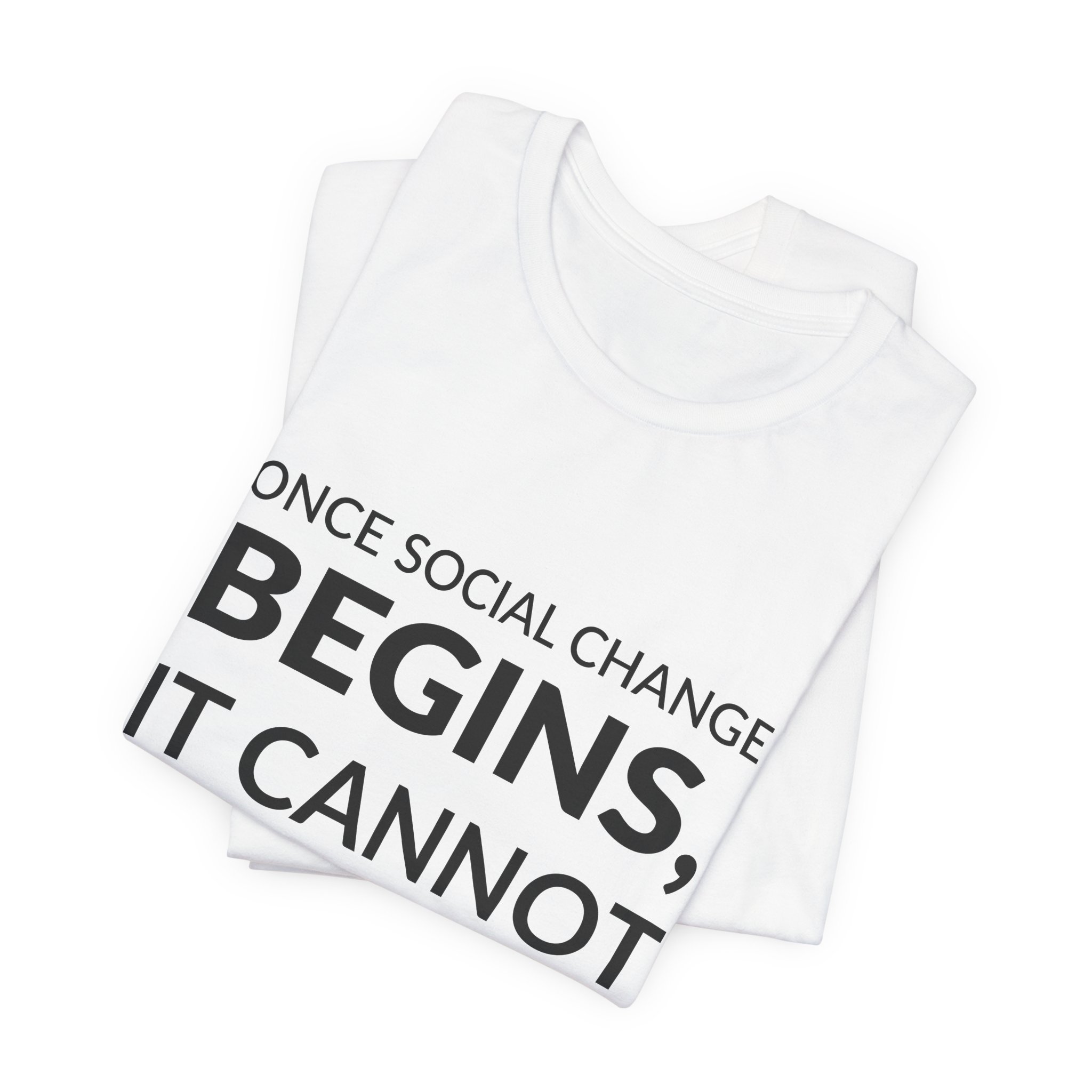 'Once Social Change Begins, it' — César Chávez Quote Tee | RQuéV Typographic Statement Tee — Classic Tee - Image 6