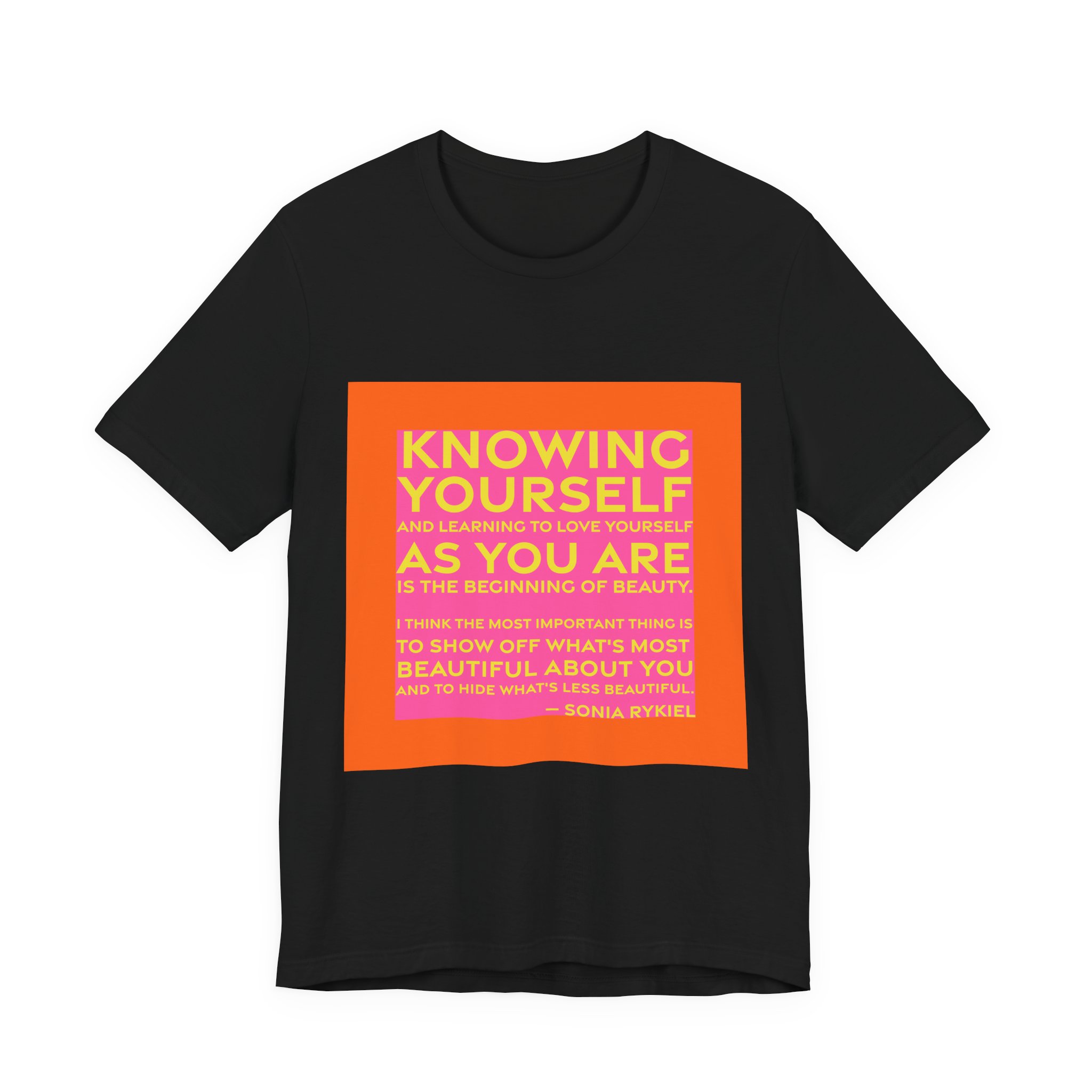'Knowing Yourself and Learning to' — Sonia Rykiel Quote Tee | RQuéV Black-on-White Literary Tee — Classic Tee - Image 6