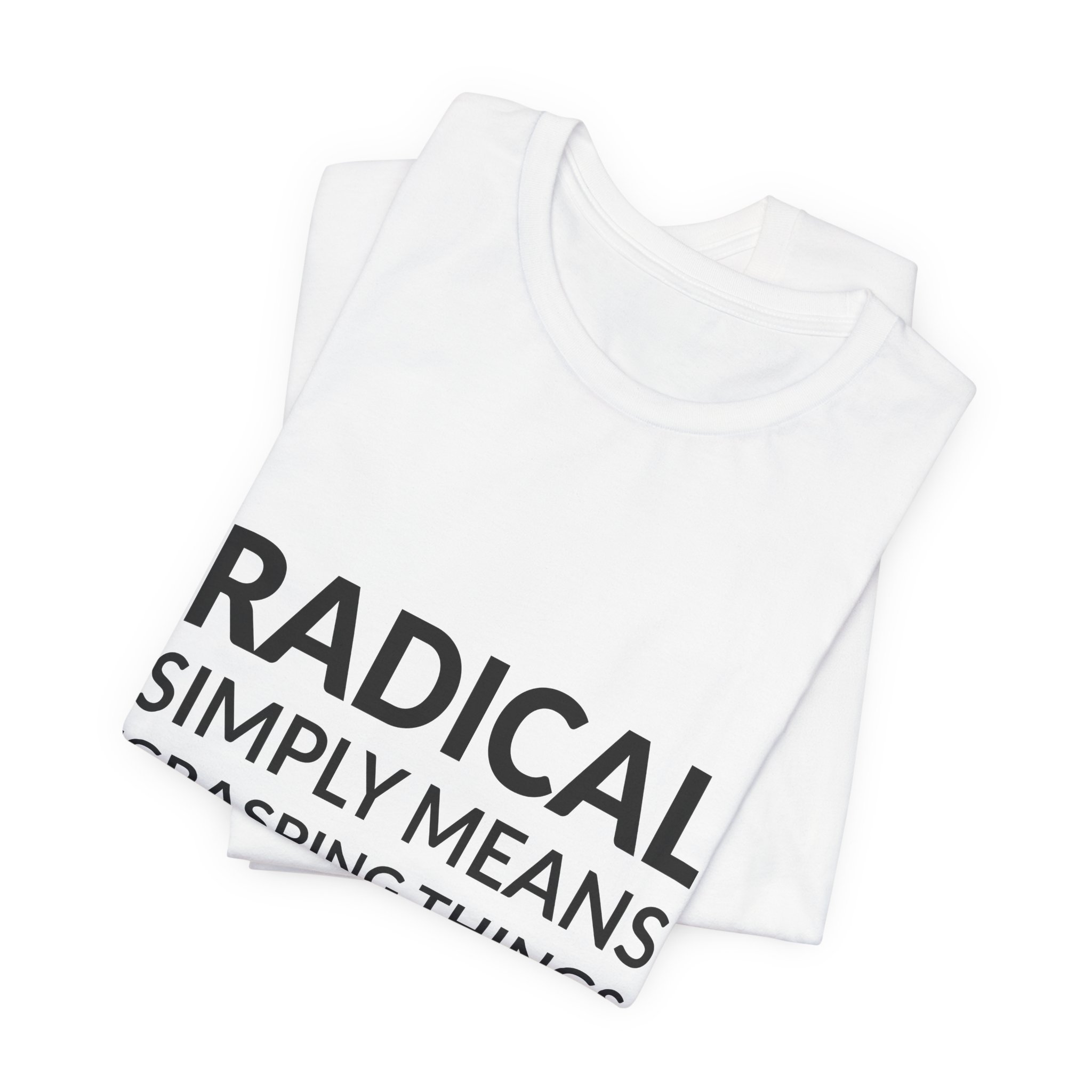 'Radical Simply Means 'grasping Things' — Angela Davis Quote Tee | RQuéV Typographic Statement Tee — Classic Tee - Image 4