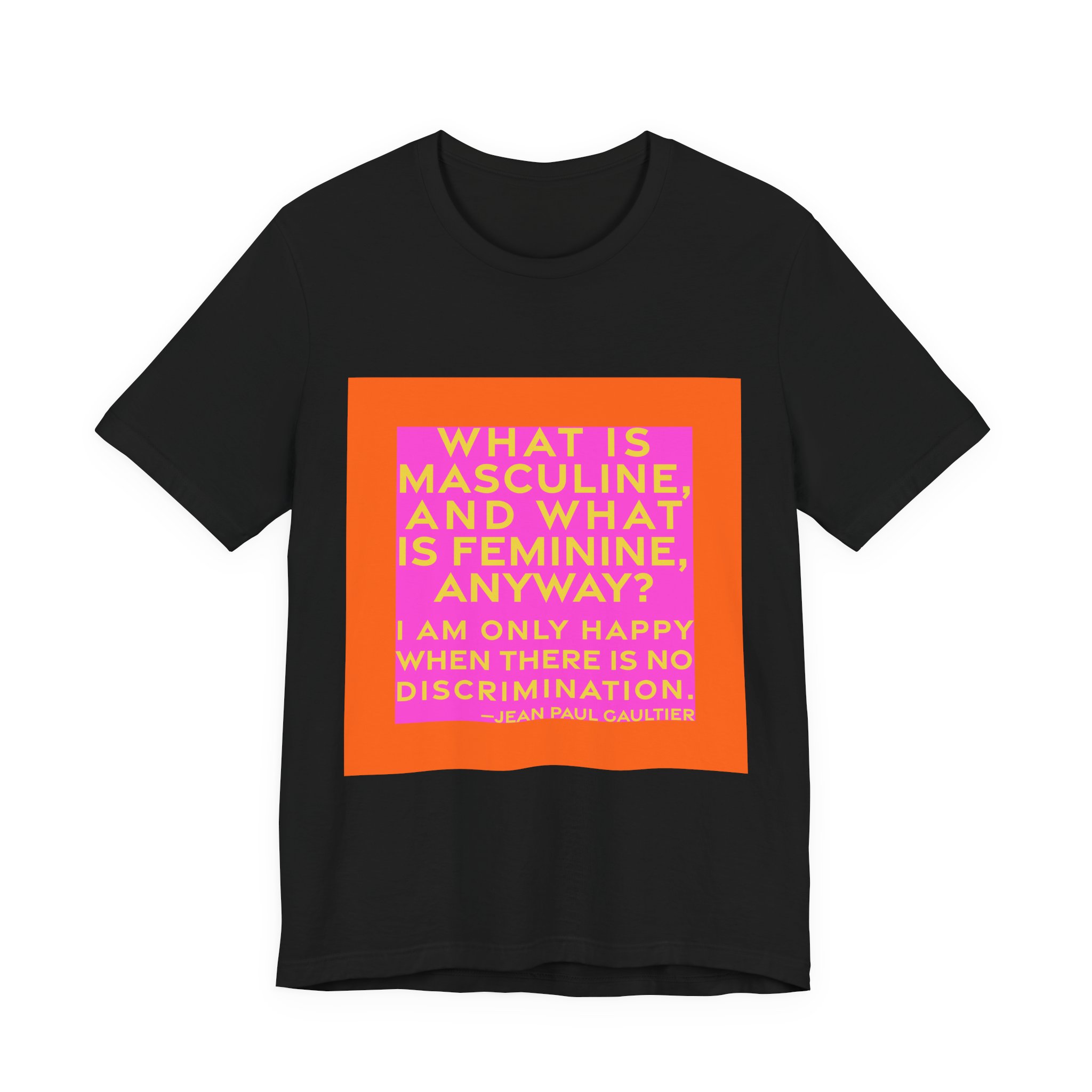 'What is Masculine, and What' — Jean Paul Gaultier Quote Tee | RQuéV Typographic Statement Tee — Classic Tee - Image 8