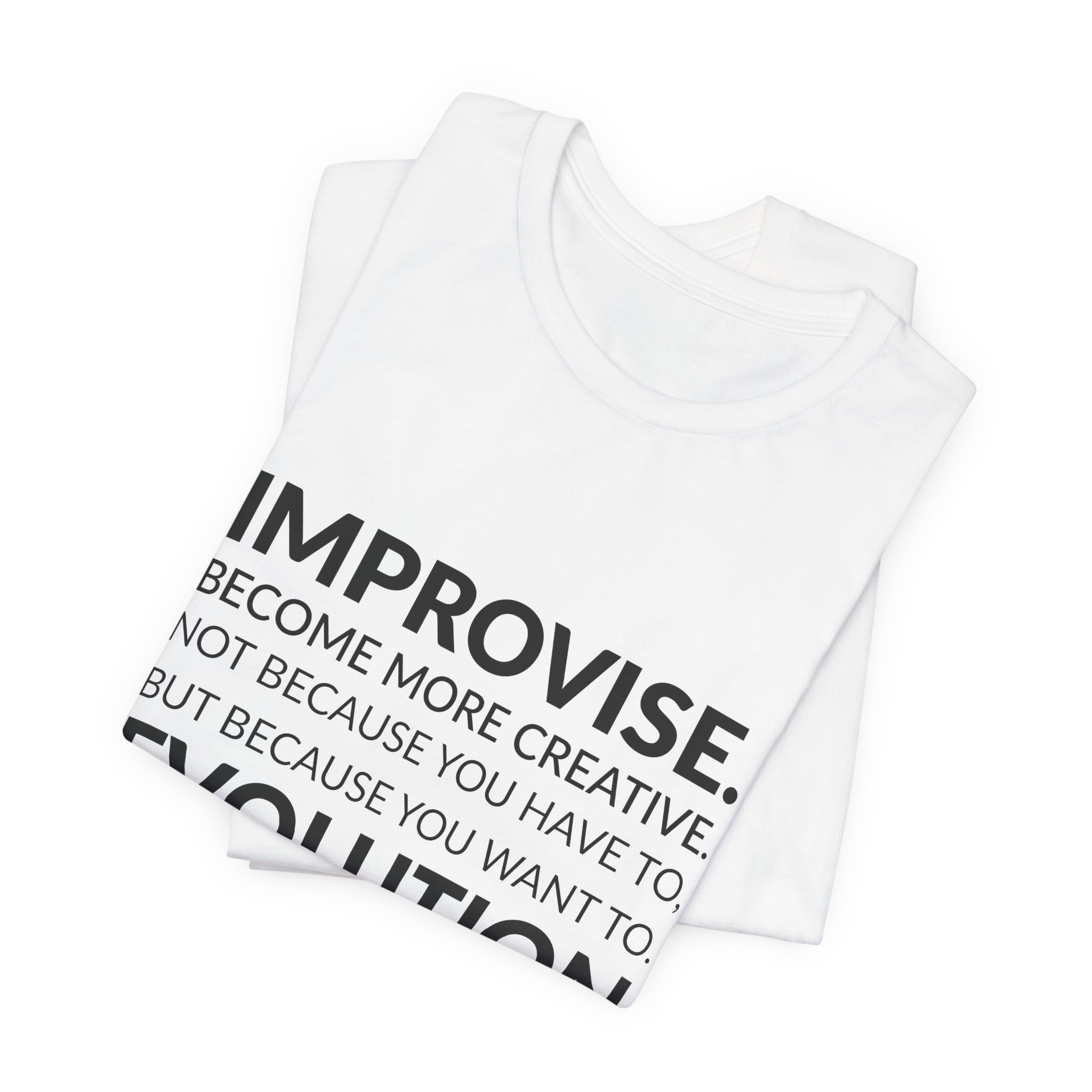 'Improvise. Become More Creative. Not' — Karl Lagerfeld Quote Tee | Wear Words Black-on-White Statement Shirt — Classic Tee - Image 3