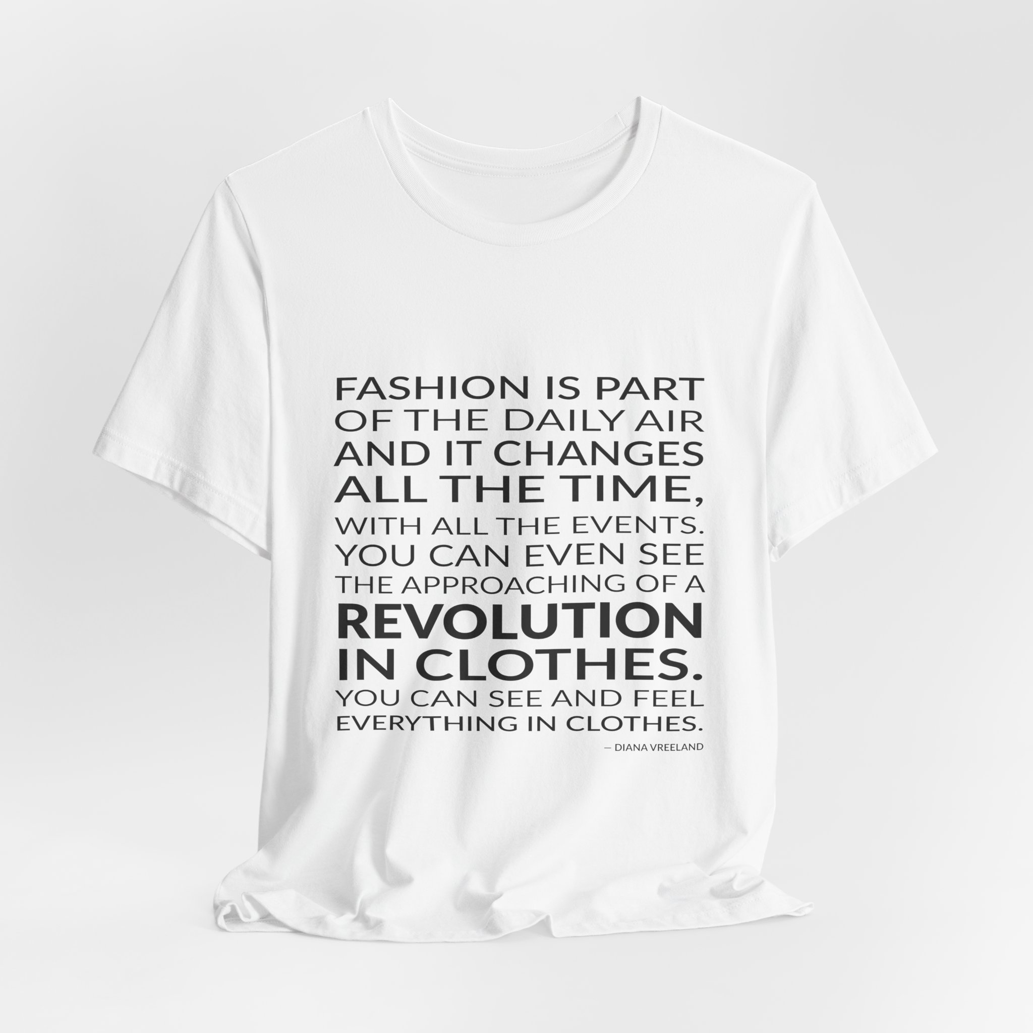 'Fashion is Part of the' — Diana Vreeland Quote Tee | Wear Words Black-on-White Literary Tee — Classic Tee - Image 6