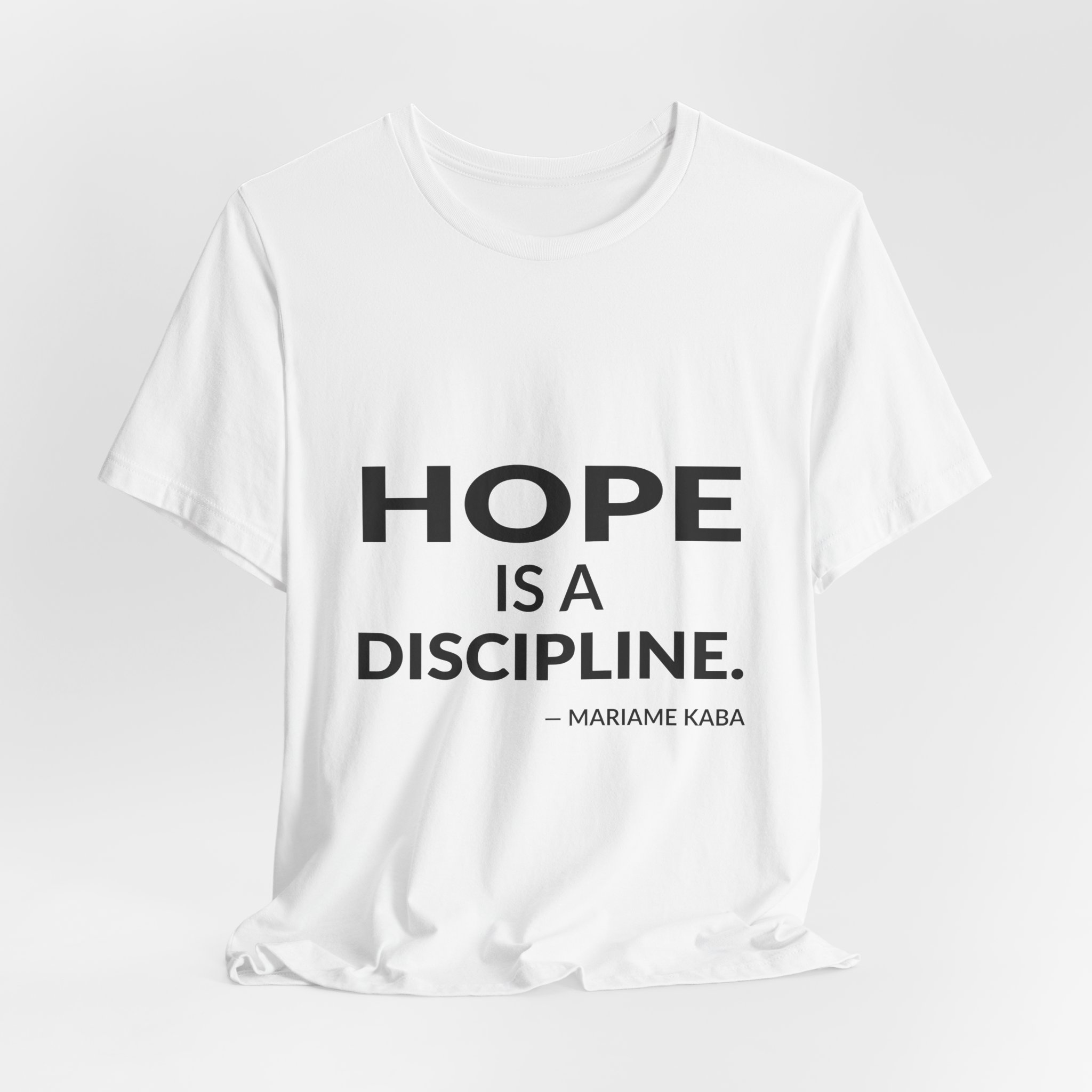 'Hope is a Discipline' — Mariame Kaba Quote Tee | RQuéV Black-on-White Statement Shirt — Classic Tee - Image 5
