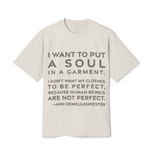 'I Want to Put a' — Ann Demeulemeester Quote Tee | RQuéV Black-on-White Literary Tee — Oversized Tee