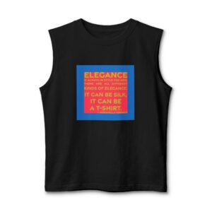 'Elegance is Always in Style for Men' — Donatella Versace Quote Tee | RQuéV Black-on-White Literary Tee — Muscle Tank