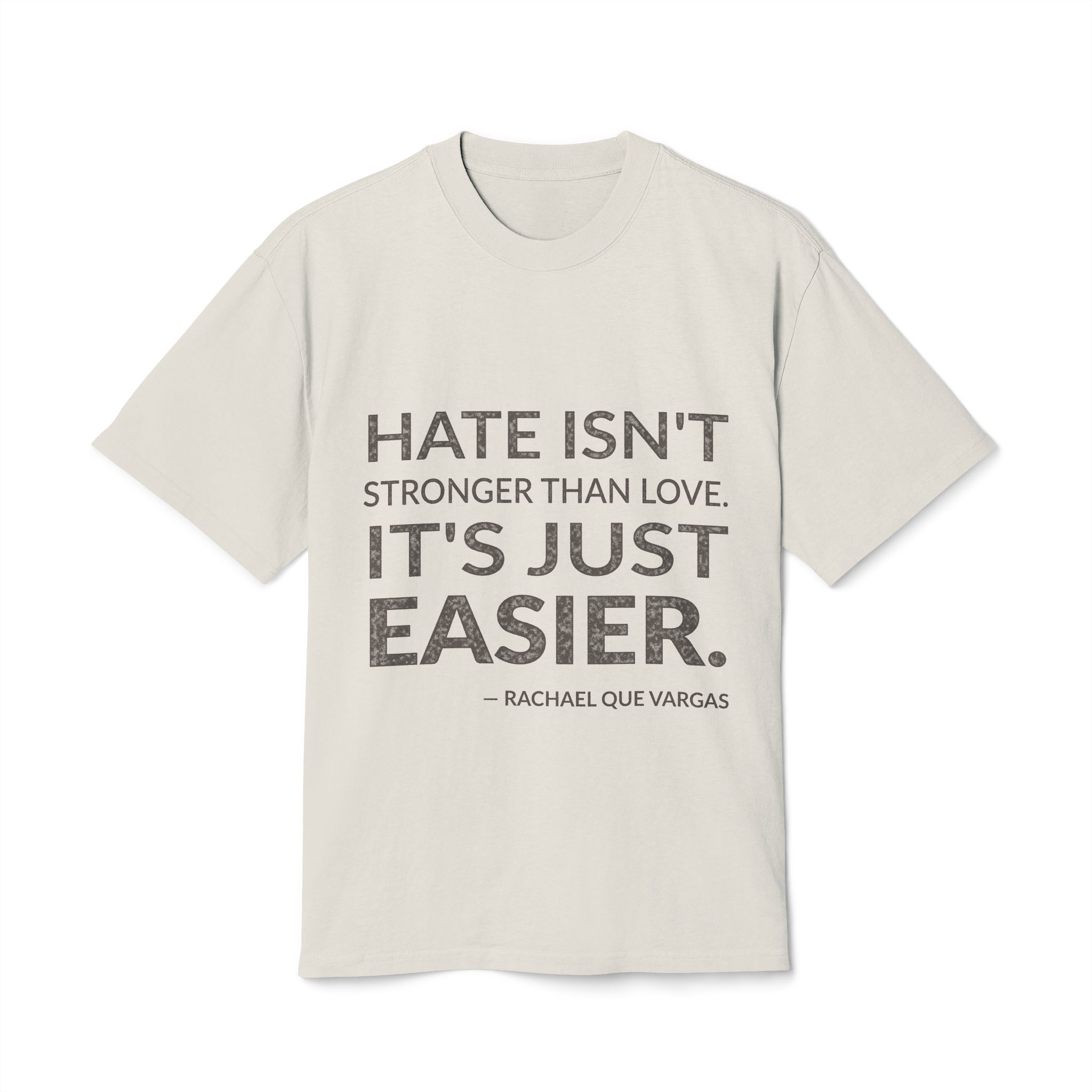 'It's Just Easier' — Rachael Que Vargas Quote Tee | Wear Words Black-on-White Statement Shirt — Oversized Tee
