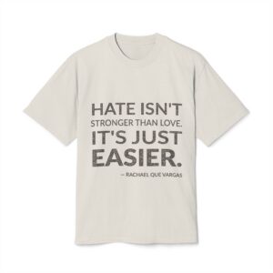 'It's Just Easier' — Rachael Que Vargas Quote Tee | Wear Words Black-on-White Statement Shirt — Oversized Tee