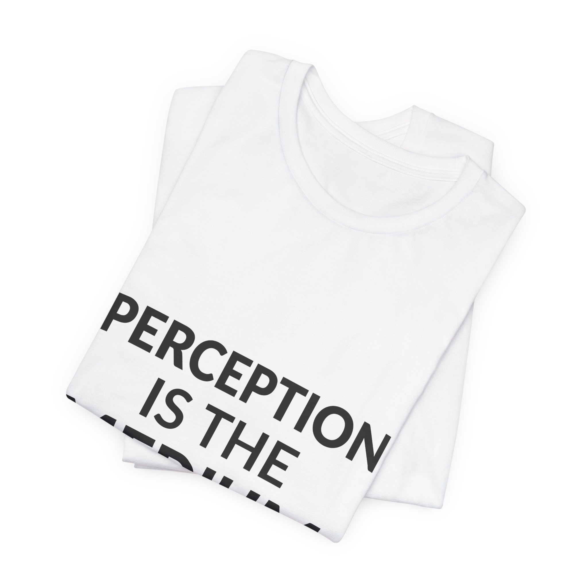 'Perception is the Medium' — Bridget Riley Quote Tee | Wear Words Black-on-White Literary Tee — Classic Tee - Image 2