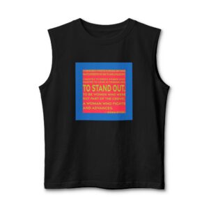 'A Woman Who Fights and Advances' — Sonia Rykiel Quote Tee | RQuéV Typographic Statement Tee — Muscle Tank