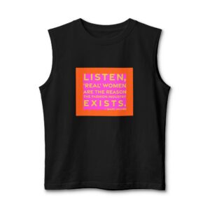 'Listen, 'real' Women Are the' — Marc Jacobs Quote Tee | RQuéV Black-on-White Statement Shirt — Muscle Tank