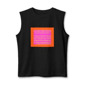 'It Was a Dialogue' — Diane von Fürstenberg Quote Tee | RQuéV Black-on-White Literary Tee — Muscle Tank