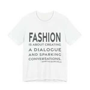 'Fashion is About Creating a' — Martin Margiela Quote Tee | RQuéV Black-on-White Statement Shirt — Classic Tee