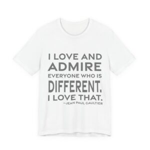 'I Love That' — Jean Paul Gaultier Quote Tee | RQuéV Black-on-White Literary Tee — Classic Tee