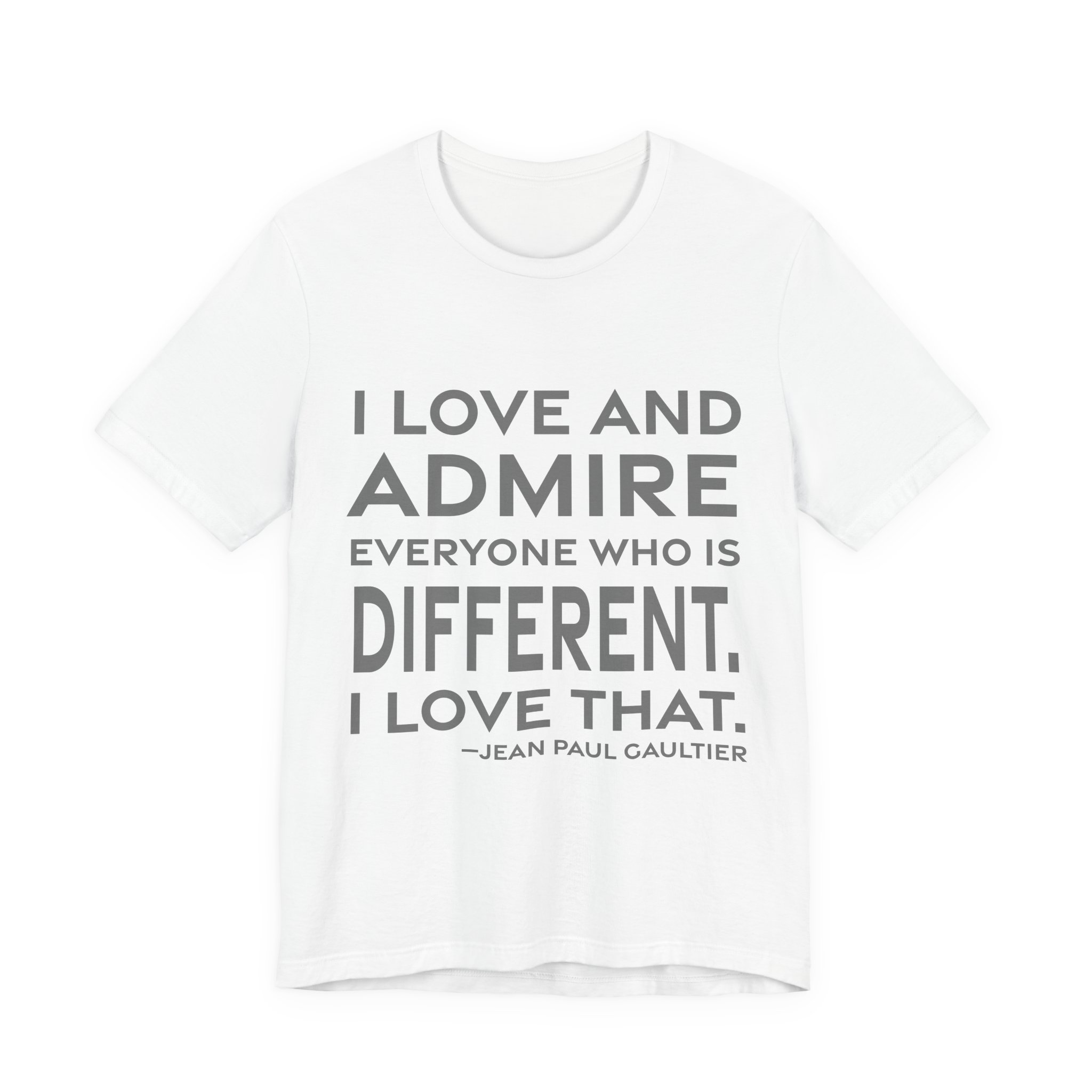 'I Love That' — Jean Paul Gaultier Quote Tee | RQuéV Black-on-White Literary Tee — Classic Tee