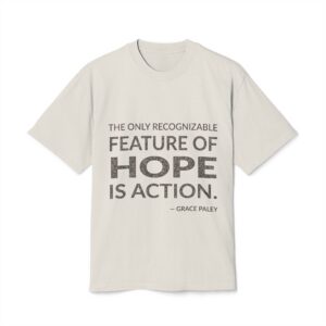 'The Only Recognizable Feature of' — Grace Paley Quote Tee | Wear Words Black-on-White Literary Tee — Oversized Tee