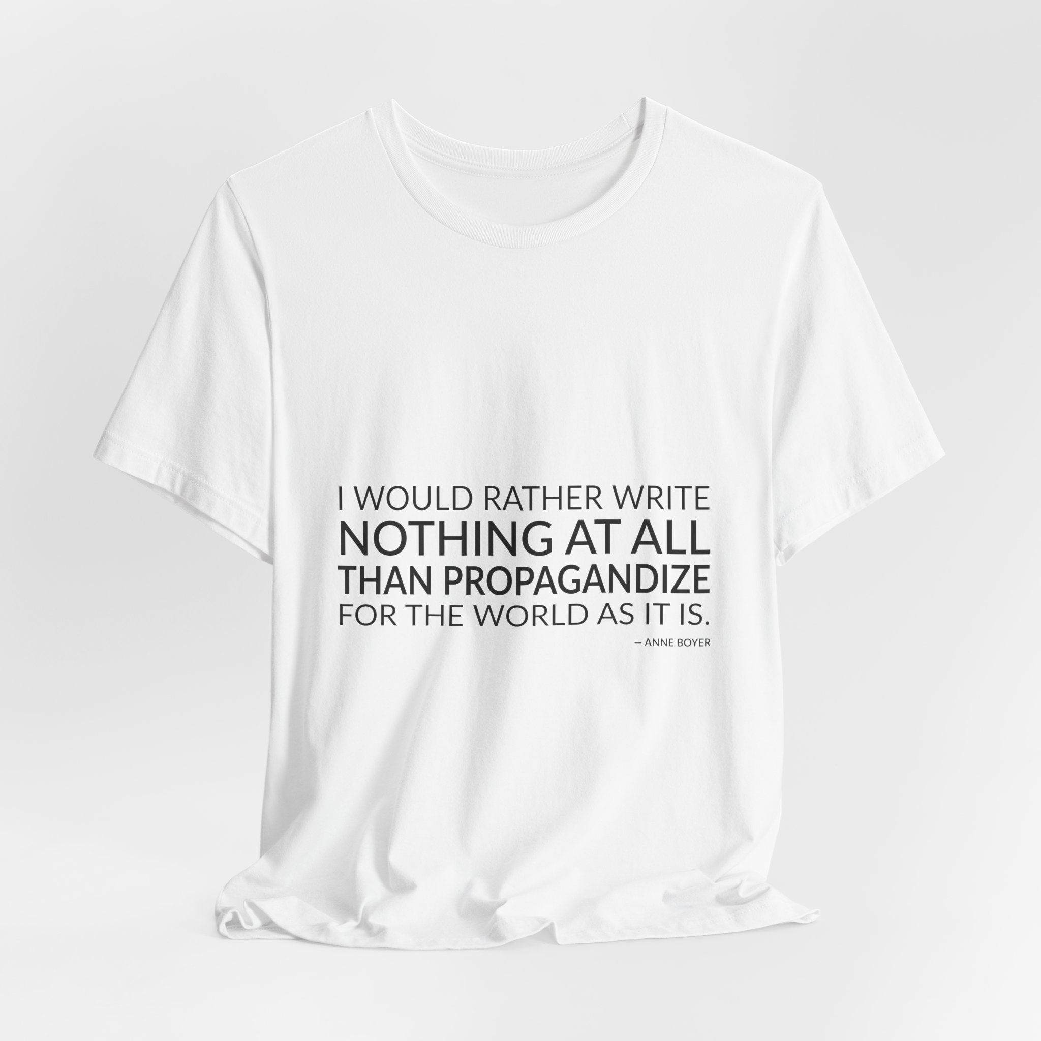 'I Would Rather Write Nothing' — Anne Boyer Quote Tee | RQuéV Black-on-White Literary Tee — Classic Tee - Image 7