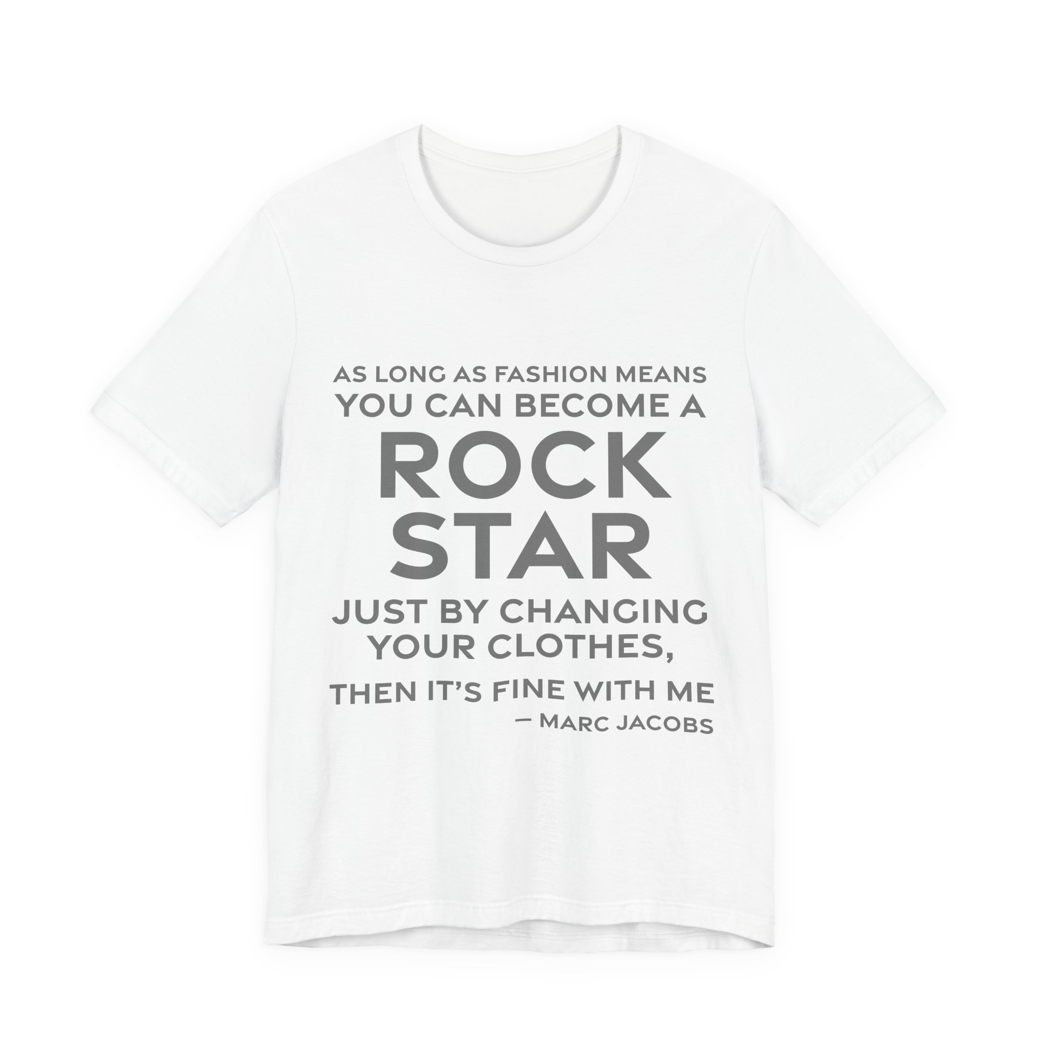 'As Long as Fashion Means' — Marc Jacobs Quote Tee | RQuéV Black-on-White Literary Tee — Classic Tee
