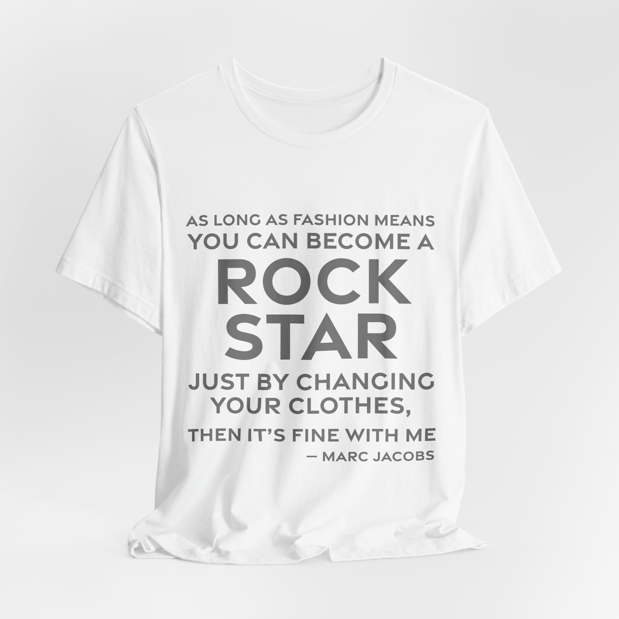 'As Long as Fashion Means' — Marc Jacobs Quote Tee | RQuéV Black-on-White Literary Tee — Classic Tee - Image 7