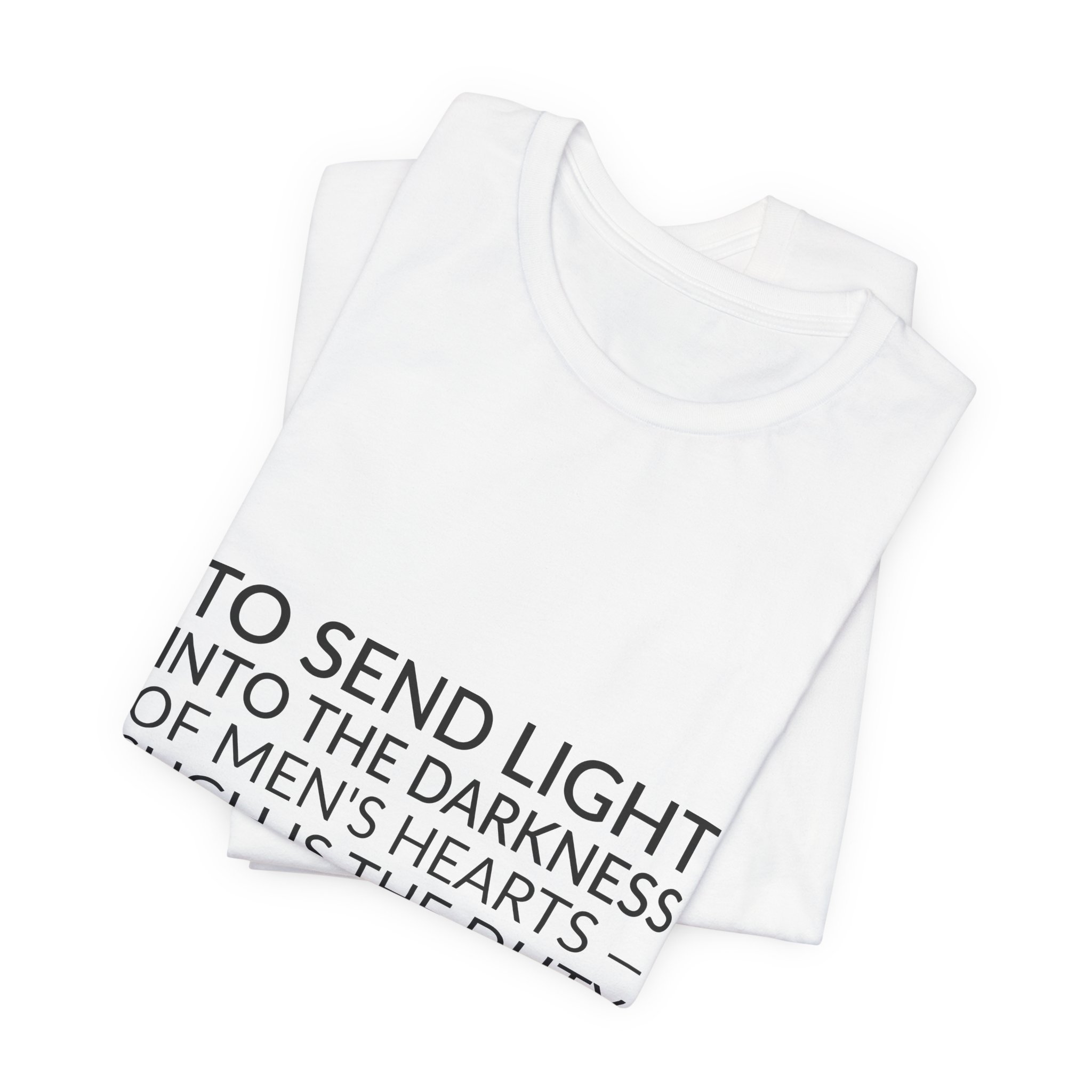 'To Send Light into the' — Robert Schumann Quote Tee | RQuéV Black-on-White Statement Shirt — Classic Tee - Image 2