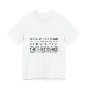 'Those Who Demand That You' — Grace Jones Quote Tee | RQuéV Black-on-White Literary Tee — Classic Tee