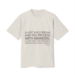 'In Art and Dream May' — Patti Smith Quote Tee | Wear Words Black-on-White Literary Tee — Oversized Tee