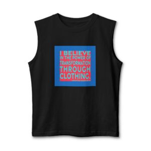 'I Believe in the Power' — Martin Margiela Quote Tee | RQuéV Black-on-White Literary Tee — Muscle Tank