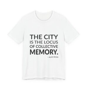'The City is the Locus' — Aldo Rossi Quote Tee | RQuéV Black-on-White Statement Shirt — Classic Tee