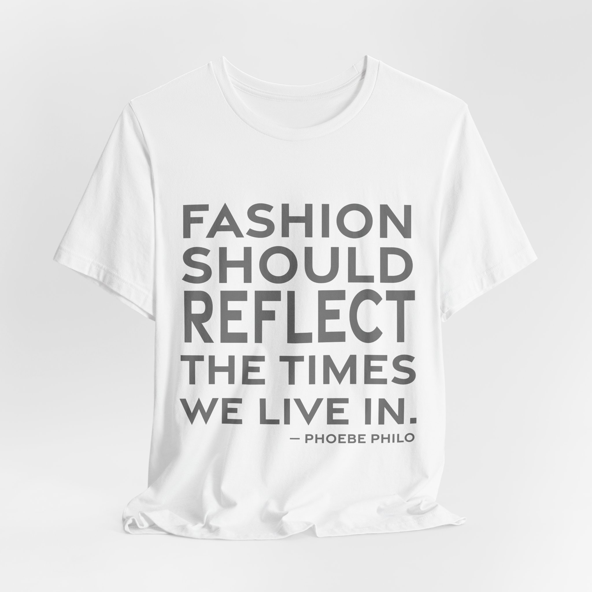 'Fashion Should Reflect the Times' — Phoebe Philo Quote Tee | RQuéV Black-on-White Literary Tee — Classic Tee - Image 8
