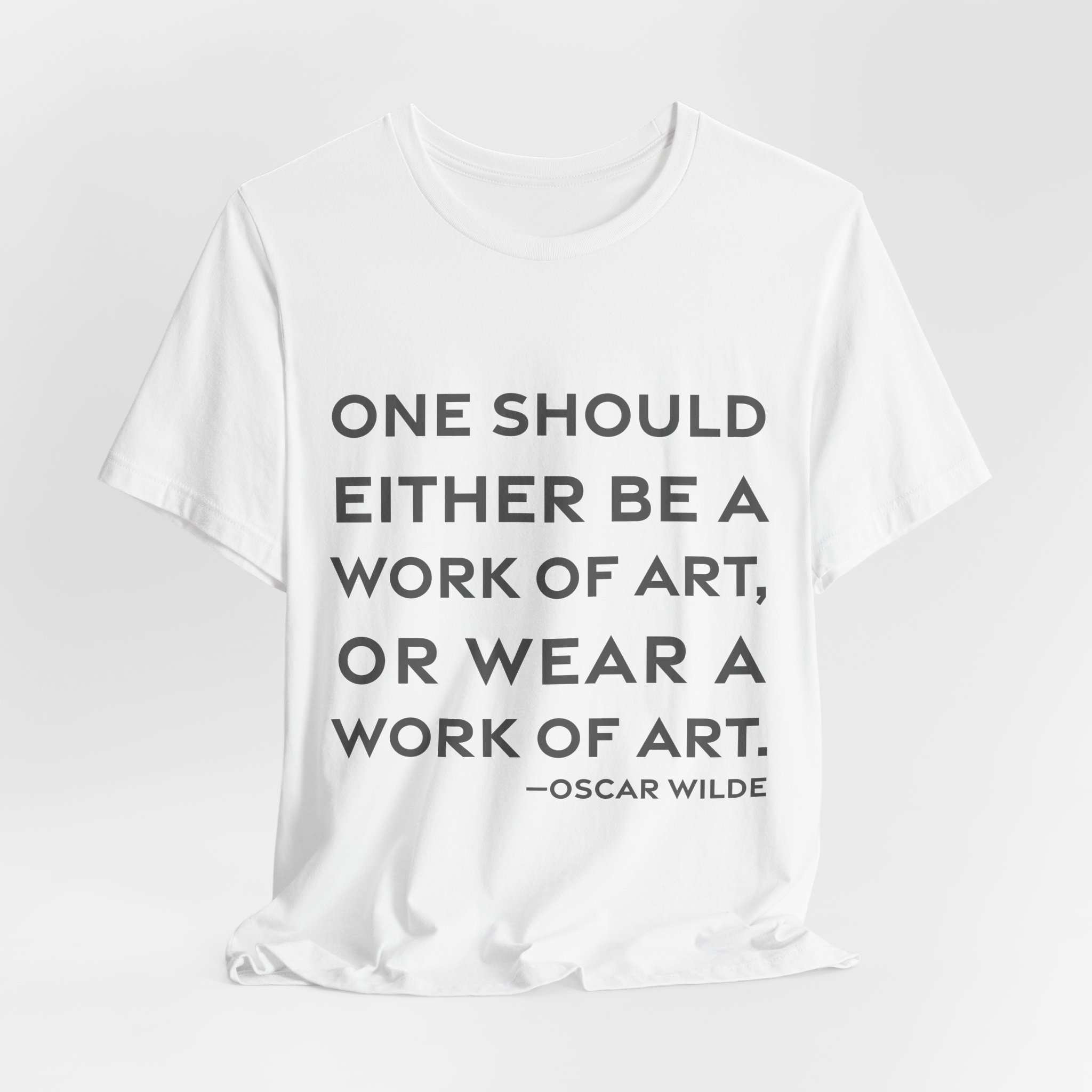 'One Should Either Be a' — Oscar Wilde Quote Tee | RQuéV Typographic Statement Tee — Classic Tee - Image 5