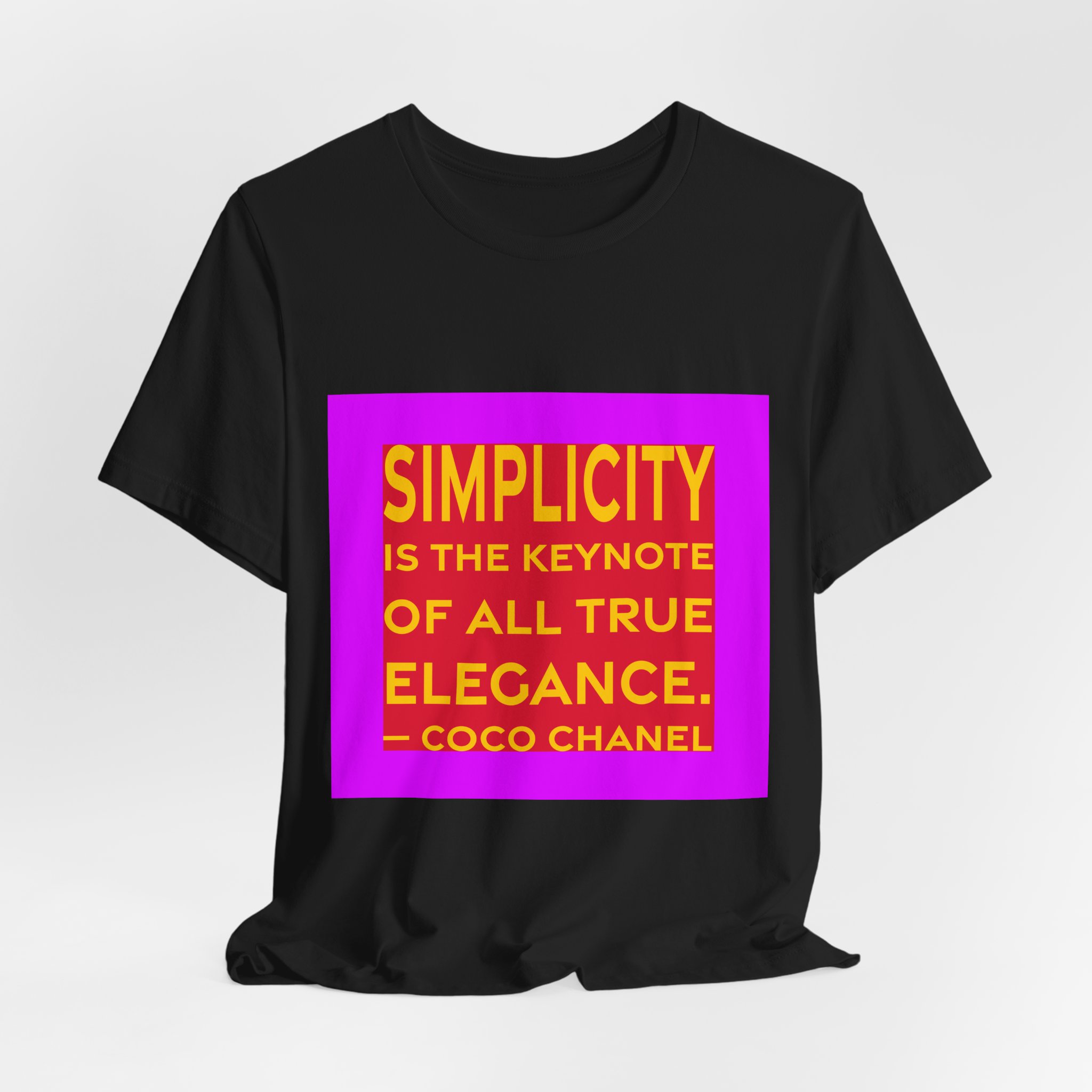 'Simplicity is the Keynote of' — Coco Chanel Quote Tee | RQuéV Black-on-White Literary Tee — Classic Tee - Image 4