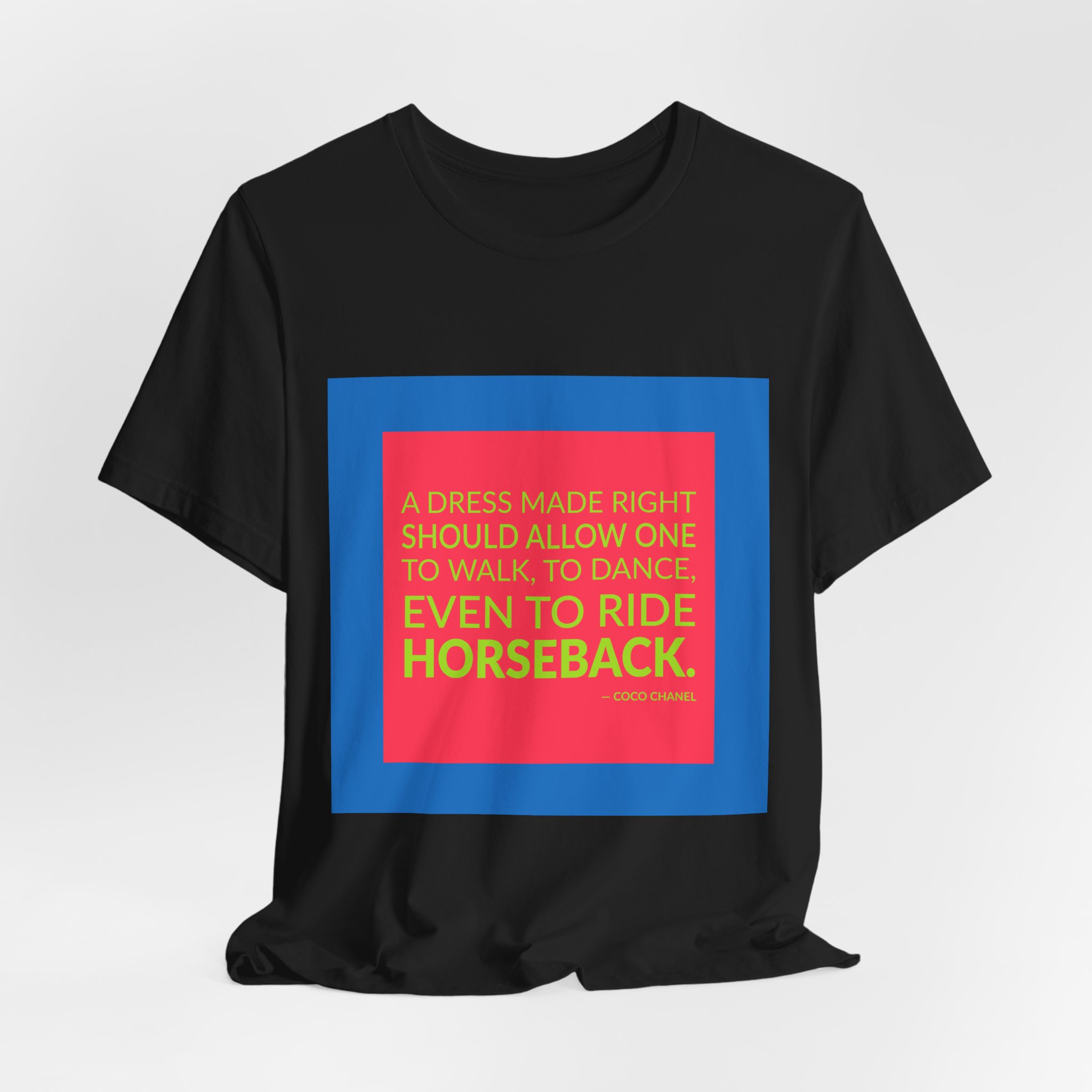 'A Dress Made Right Should' — Coco Chanel Quote Tee | Wear Words Black-on-White Statement Shirt — Classic Tee - Image 7