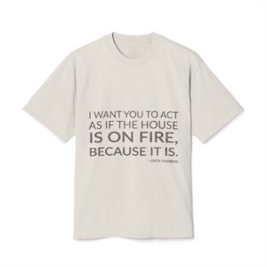 'I Want You to Act' — Greta Thunberg Quote Tee | Wear Words Black-on-White Literary Tee — Oversized Tee