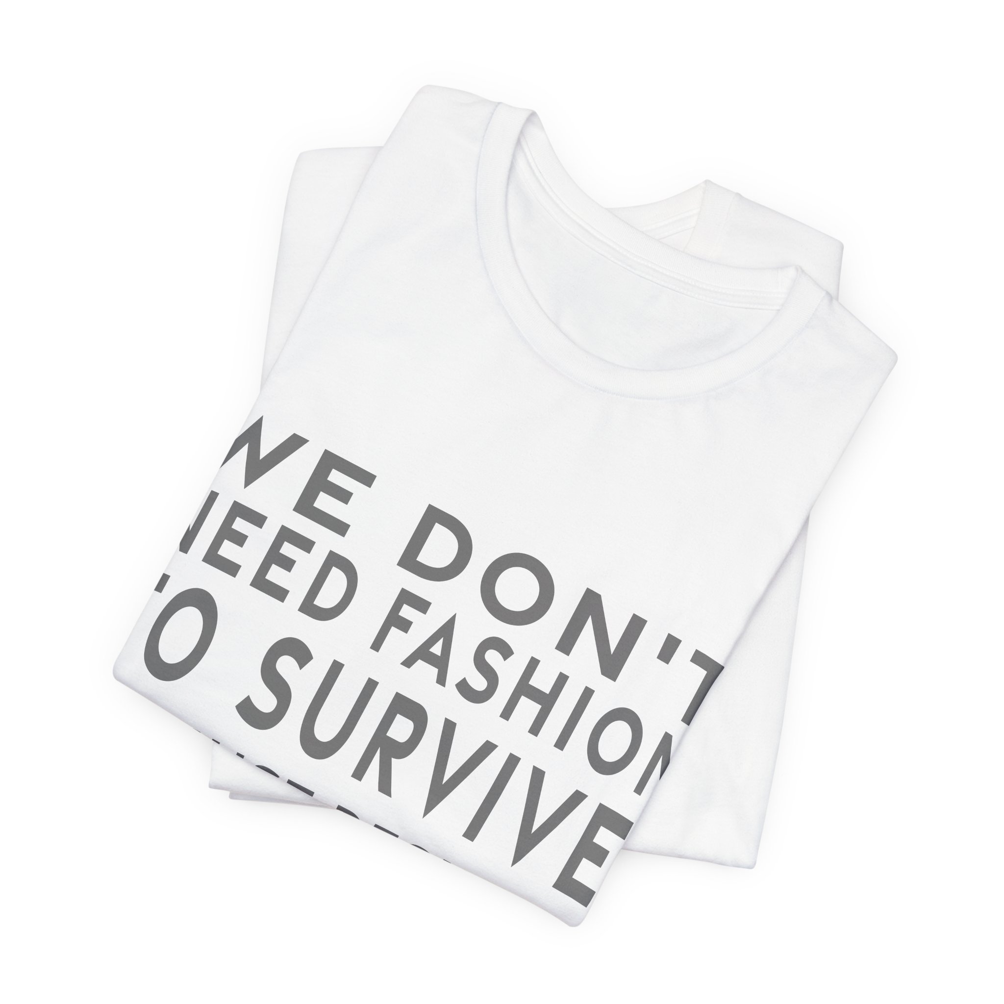 'We Don't Need Fashion to' — Marc Jacobs Quote Tee | RQuéV Black-on-White Literary Tee — Classic Tee - Image 3