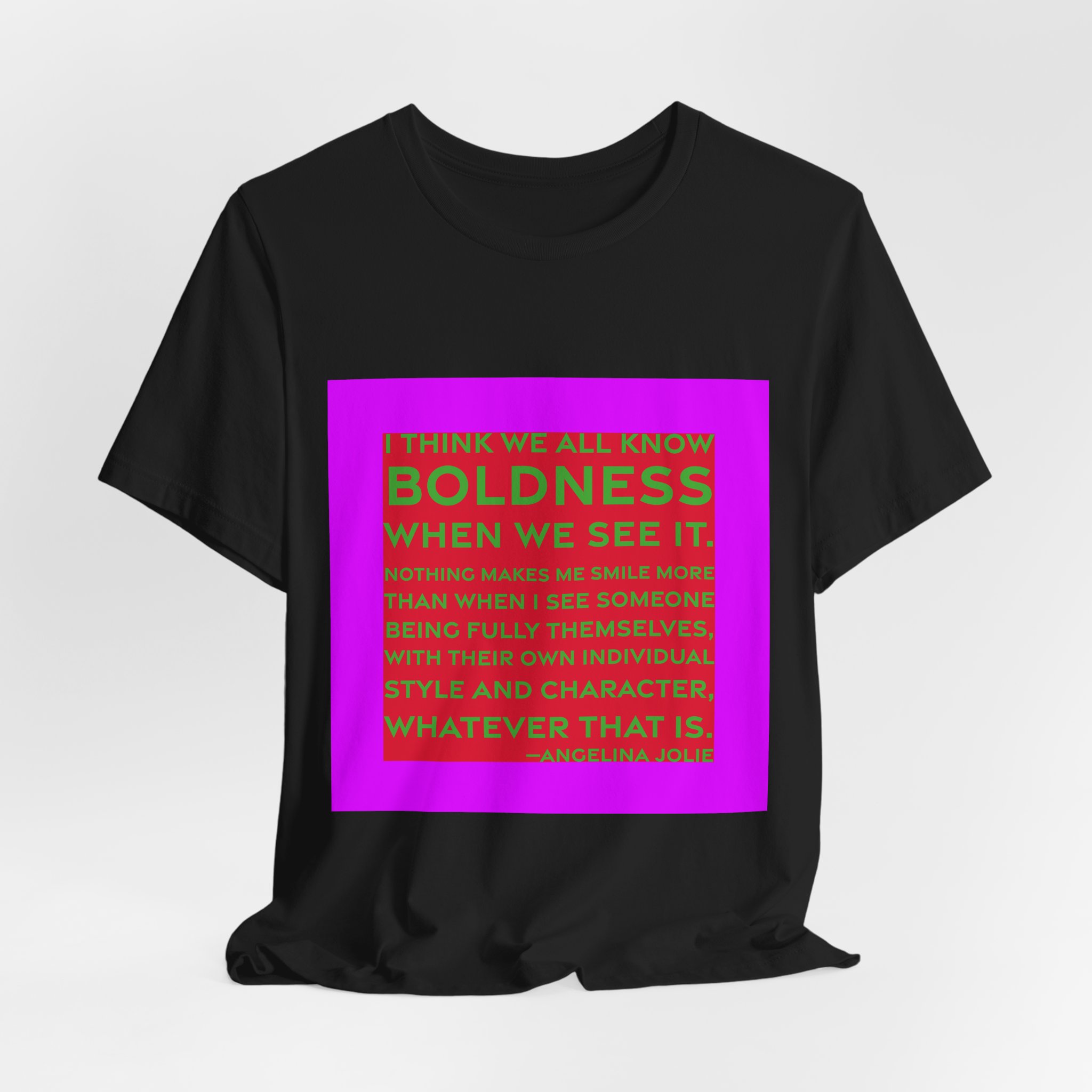'I Think We All Know' — Angelina Jolie Quote Tee | RQuéV Black-on-White Literary Tee — Classic Tee - Image 7
