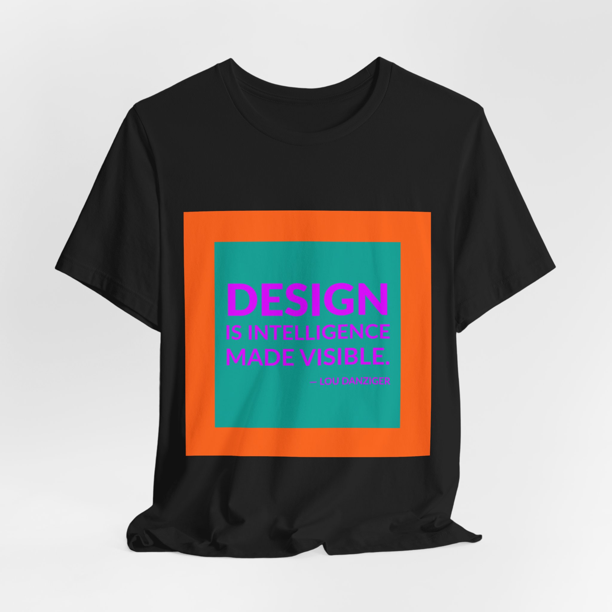 'Design is Intelligence Made Visible' — Lou Danziger Quote Tee | RQuéV Black-on-White Literary Tee — Classic Tee - Image 2