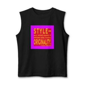 'Originality' — Diana Vreeland Quote Tee | RQuéV Black-on-White Statement Shirt — Muscle Tank