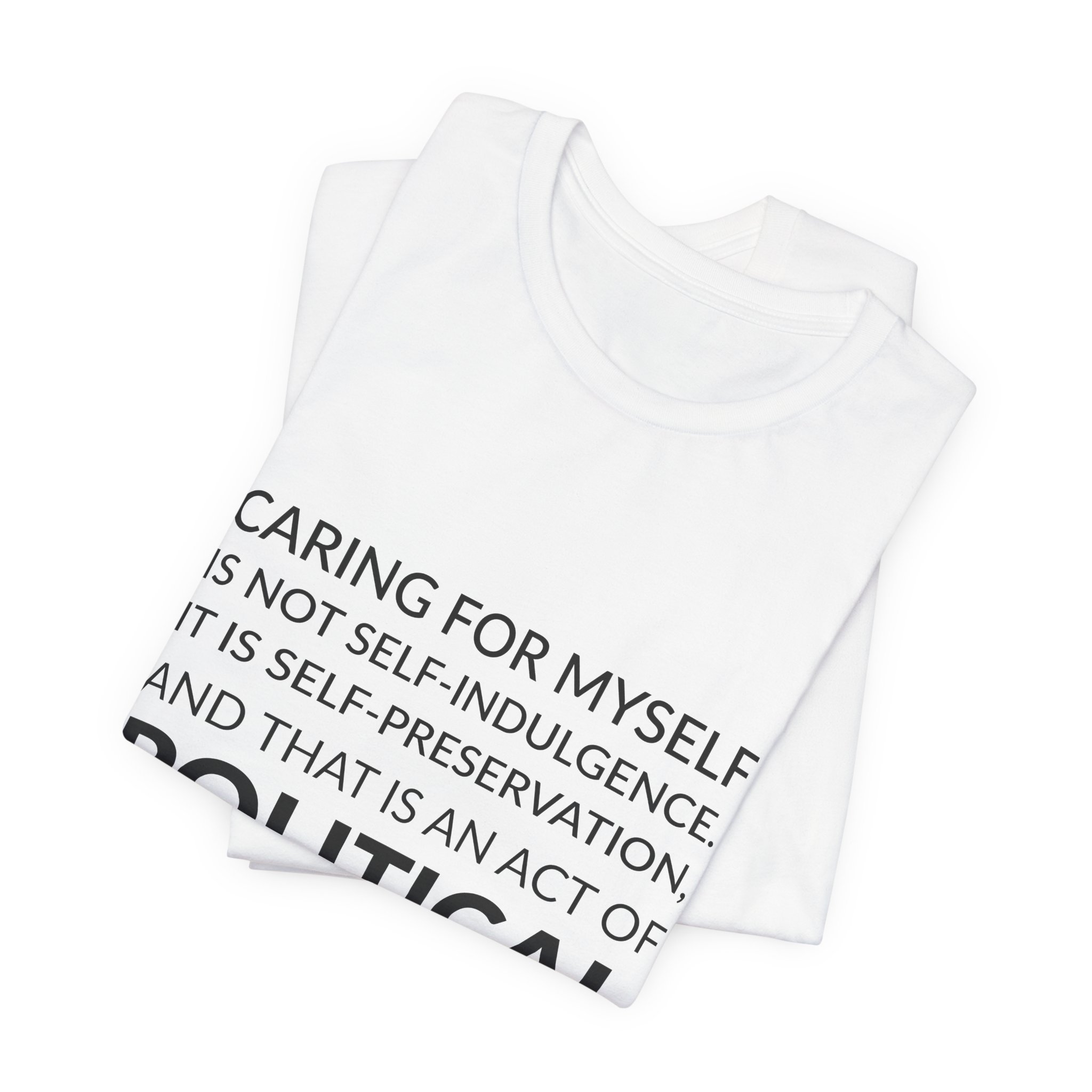 'Caring for Myself is Not Self-indulgence' — Audre Lorde Quote Tee | RQuéV Black-on-White Literary Tee — Classic Tee - Image 7