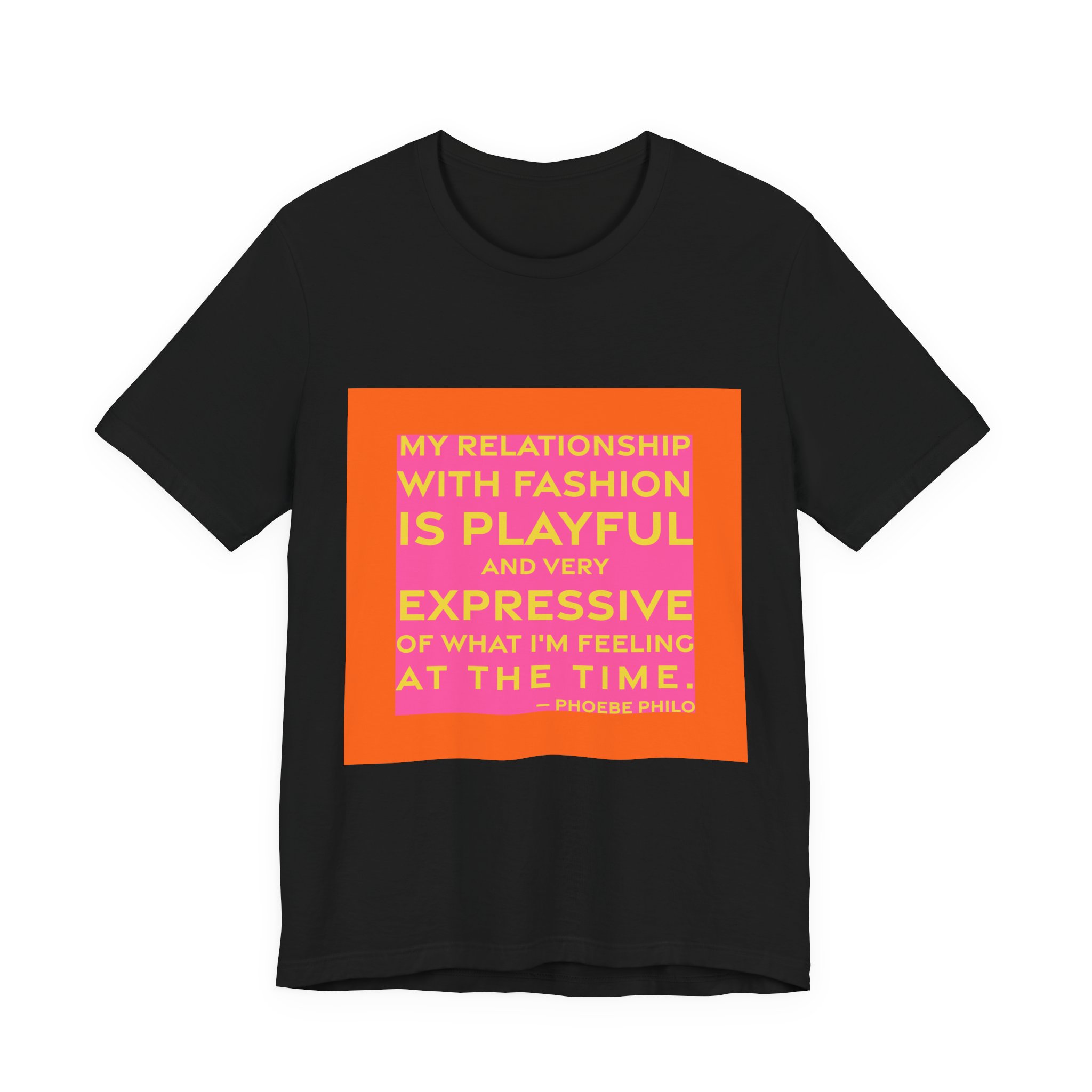 'My Relationship with Fashion is' — Phoebe Philo Quote Tee | RQuéV Black-on-White Literary Tee — Classic Tee - Image 2