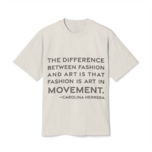 'The Difference Between Fashion and' — Carolina Herrera Quote Tee | RQuéV Black-on-White Literary Tee — Oversized Tee