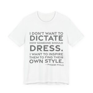 'I Don't Want to Dictate' — Phoebe Philo Quote Tee | RQuéV Black-on-White Literary Tee — Classic Tee