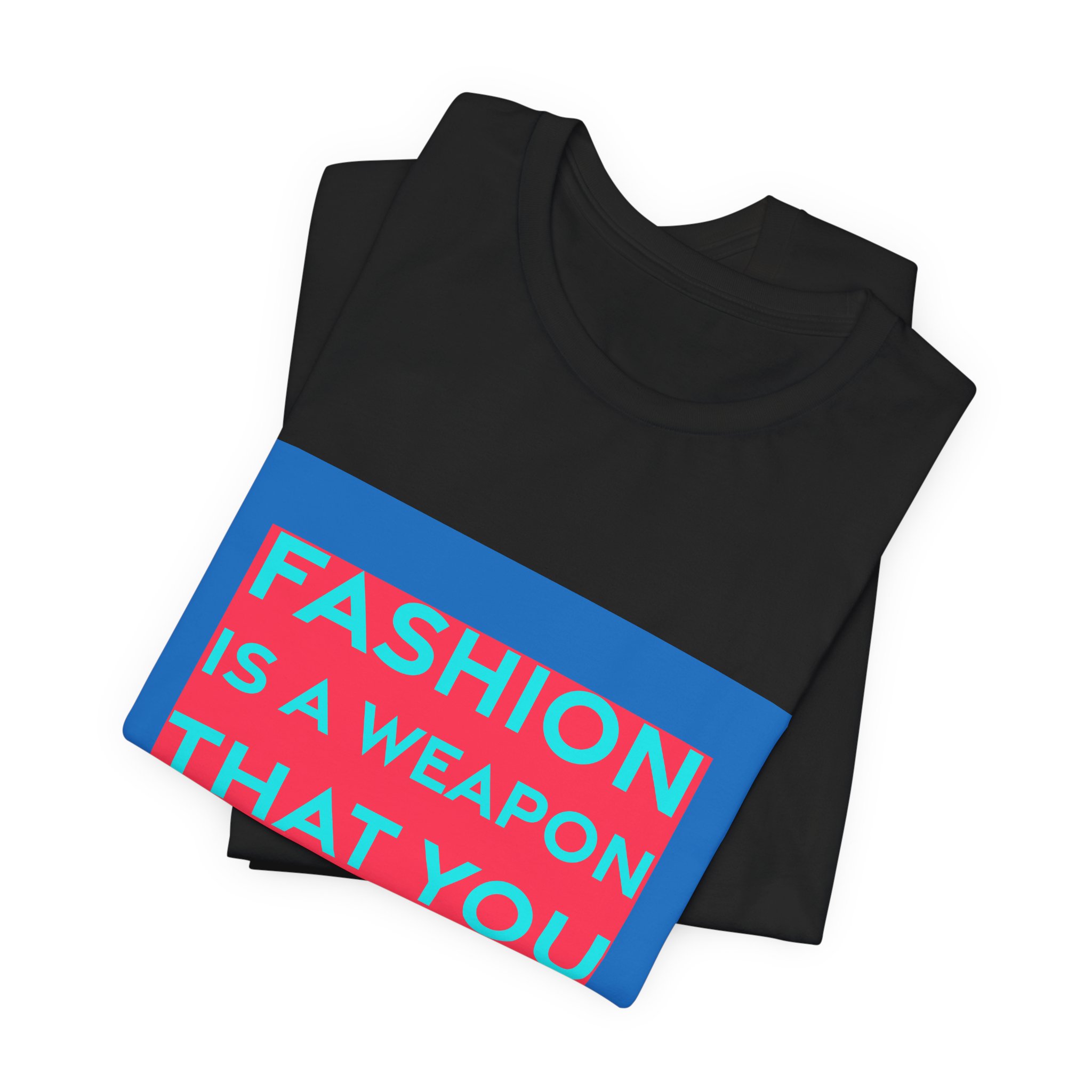 'Fashion is a Weapon That' — Donatella Versace Quote Tee | RQuéV Black-on-White Literary Tee — Classic Tee - Image 3