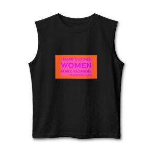 'I Make Clothes, Women Make Fashion' — Azzedine Alaïa Quote Tee | RQuéV Black-on-White Literary Tee — Muscle Tank