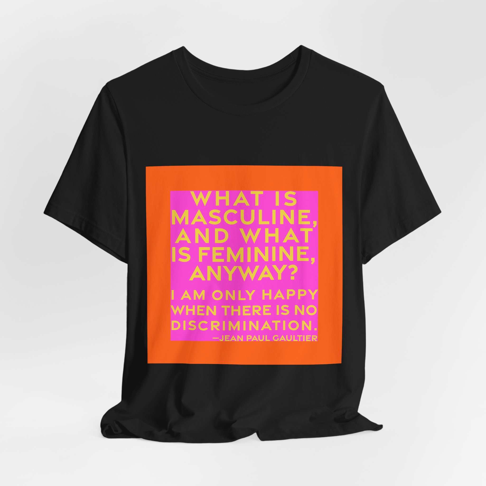 'What is Masculine, and What' — Jean Paul Gaultier Quote Tee | RQuéV Typographic Statement Tee — Classic Tee - Image 6