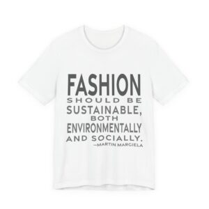 'Fashion Should Be Sustainable, Both' — Martin Margiela Quote Tee | RQuéV Black-on-White Literary Tee — Classic Tee