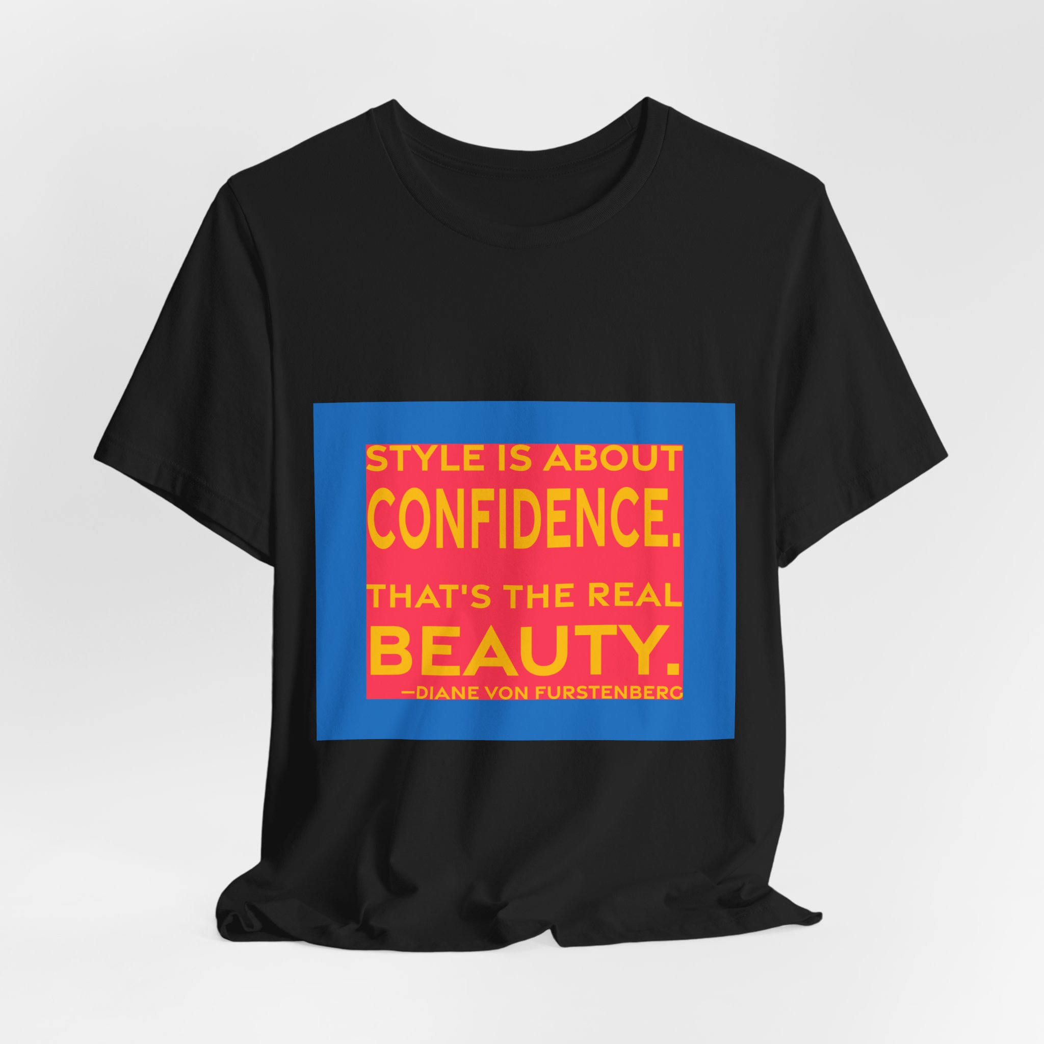 'Style is About Confidence' — Diane von Fürstenberg Quote Tee | RQuéV Black-on-White Literary Tee — Classic Tee - Image 8