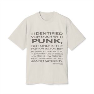 'I Identified Very Much with' — Rei Kawakubo Quote Tee | Wear Words Typographic Statement Tee — Oversized Tee